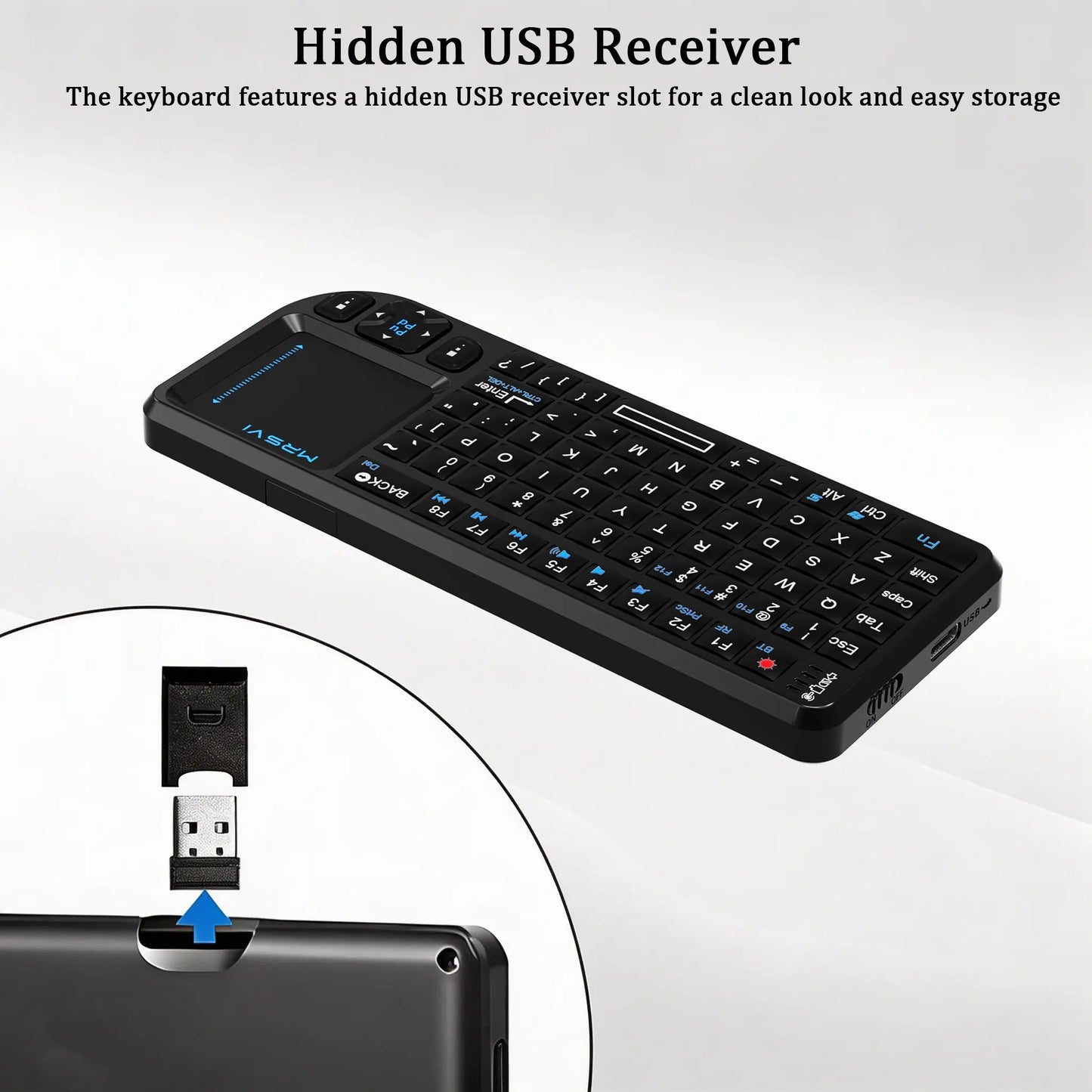 Compact Mini Bluetooth-Compatible Wireless Keyboard with Integrated Touchpad and RGB Backlight for Smart Tvs, Mac, Windows, Tablets and Projectors