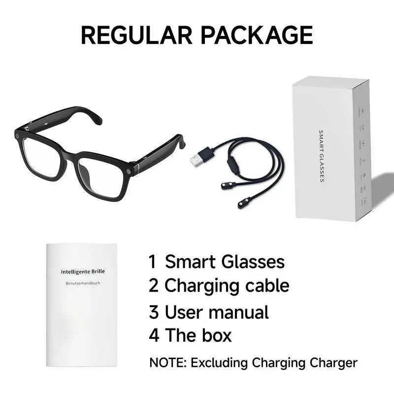 Smart AI Multi-Functional Bluetooth Audio Glasses, Wireless Smart Glasses, Wearable Smart Glasses - 500MP HD Camera & 1080P Video Recording Function - with Image Recognition, Language Translation - Dual-Mode Bluetooth & Wi-Fi Connectivity