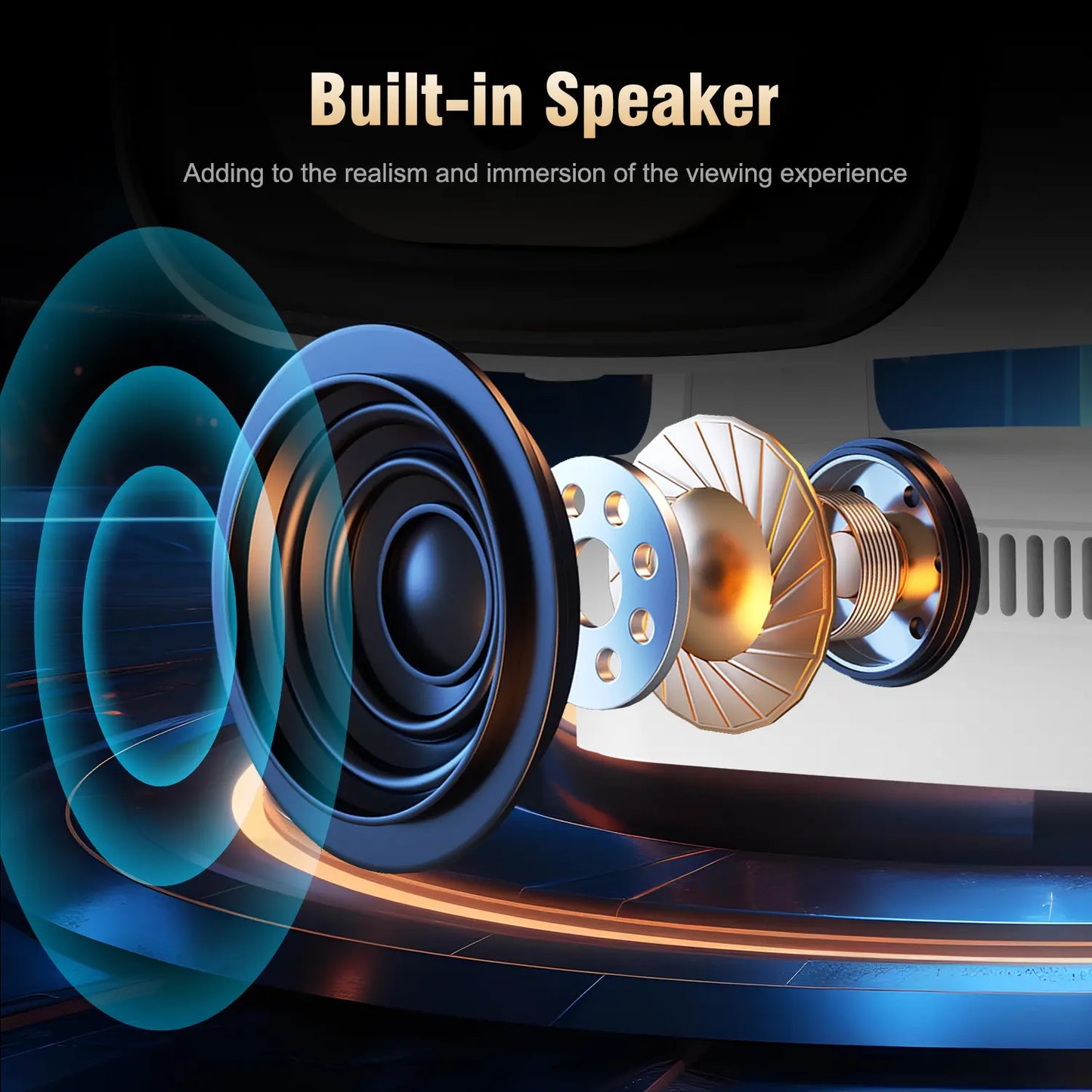 Magcubic HY310 Auto Focus Projector - 330 ANSI Lumens, Google Assistant, 8K Decode, Native 1080P, BT5.4, WIFI6, Android 14, Built-In Speaker, Allwinner H726, 180° Flexibility, 130" Screen, 60Hz Refresh Rate, Mini Portable Home Cinema Projector