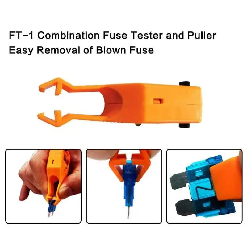 24V DC Car Fuse Tester and Puller – Efficient Tool for Testing, Locating, and Removing Blown ATO/ATC/ATM Blade and Glass Tube Fuses in Vehicle Fuse Boxes