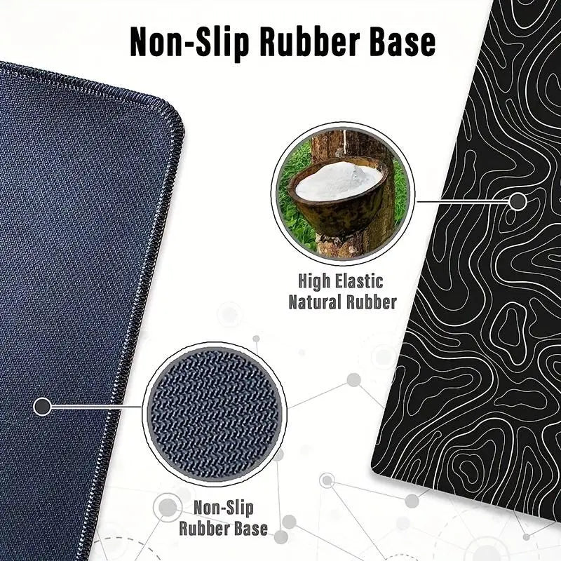 Line Pattern Cozy Gaming Mouse Pad, Large Size Mouse & Keyboard Mat with Stitched Edge, Non-Slip Desk Mat for Home Office, Non Slip Mousepad, Office Accessories