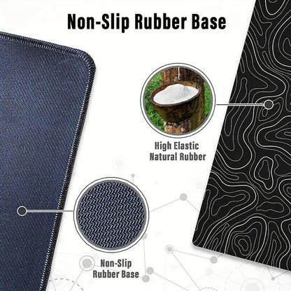 Line Pattern Cozy Gaming Mouse Pad, Large Size Mouse & Keyboard Mat with Stitched Edge, Non-Slip Desk Mat for Home Office, Non Slip Mousepad, Office Accessories