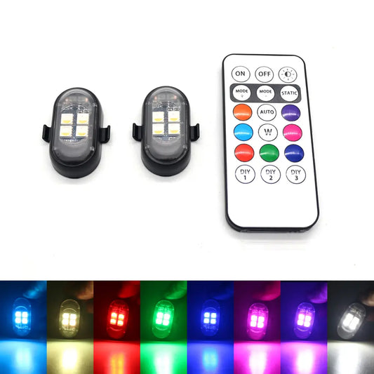 Upgrade RGB Car Atmosphere Lights - Available in 2, 4, 6, or 10 Pieces, Enhanced Battery Life & Brightness, Type-C Charging, Wireless Remote Control, Multi-Mode Options for Automotive Interior Lighting
