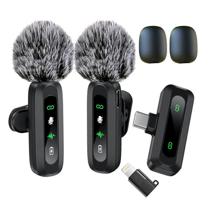 HITOZON Professional Wireless Lavalier Microphone - Rechargeable Omnidirectional Lapel Mic with Lightning Connector, Built-In Li-Ion Battery, Multi-Device Compatibility, Manufacturer Warranty for iPhone, Android, and Cameras, Plug-and-Play Design for Video Recording