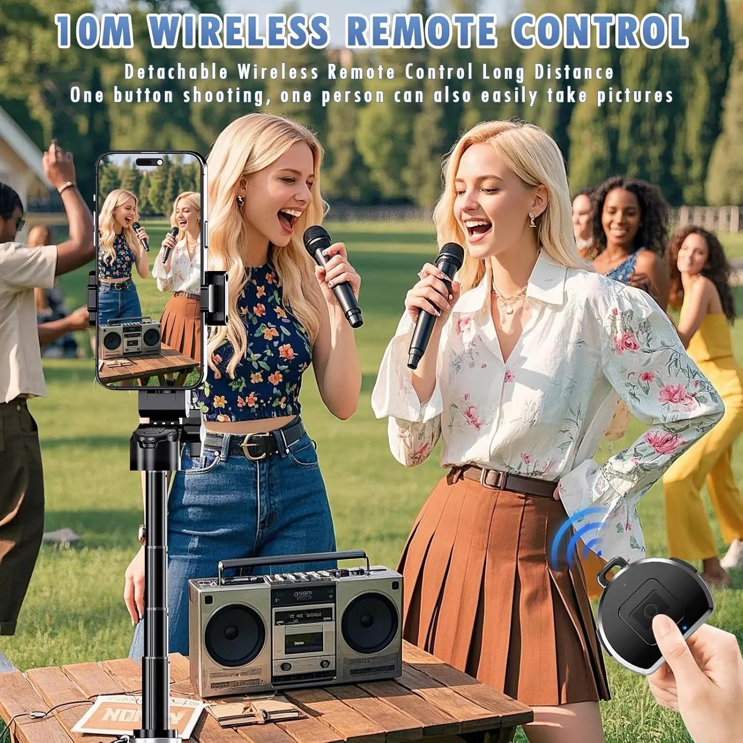 2026 5-in-1 Mini Wireless Selfie Stick - 360° Rotatable, Compact Design, Bluetooth-Controlled, 21.2-Inch Telescopic, Versatile Handheld Stabilizer, Phone Stand, and Tripod for Mobile Vlogging by Summerwins