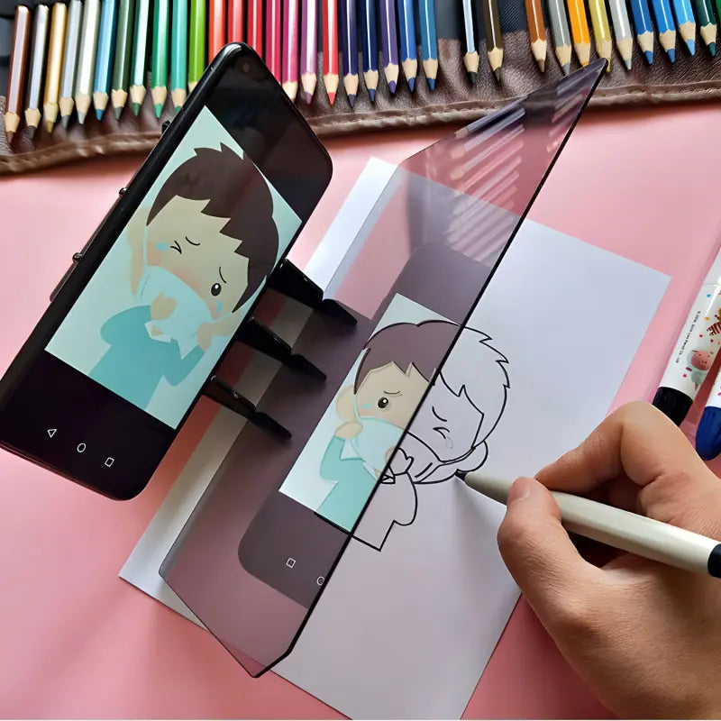 Professional Lightweight Optical Drawing Tracing Pad - Portable Projector Painting Copy Board with Mirror Reflection for Art, Sketching, and Stencil Use - Ideal Gift for Students and Artists