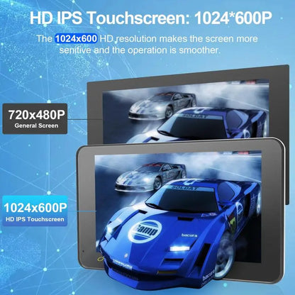 Paslda-2026 Portable Carplay Screen 7-Inch IPS Touchscreen with Landscape & Portrait Modes Wireless Carplay Android Auto Suction Mount Mirror Link HD Touch Easy Install Rear View Camera Compatible with Most Cars