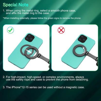 Magnetic Phone Neck Mount - Silicone-Steel Alloy Hands-Free Holder with Plug, Landscape-Ready Pov/Vlog Chest Strap for Iphone 17/16/15/14, Android Smartphones