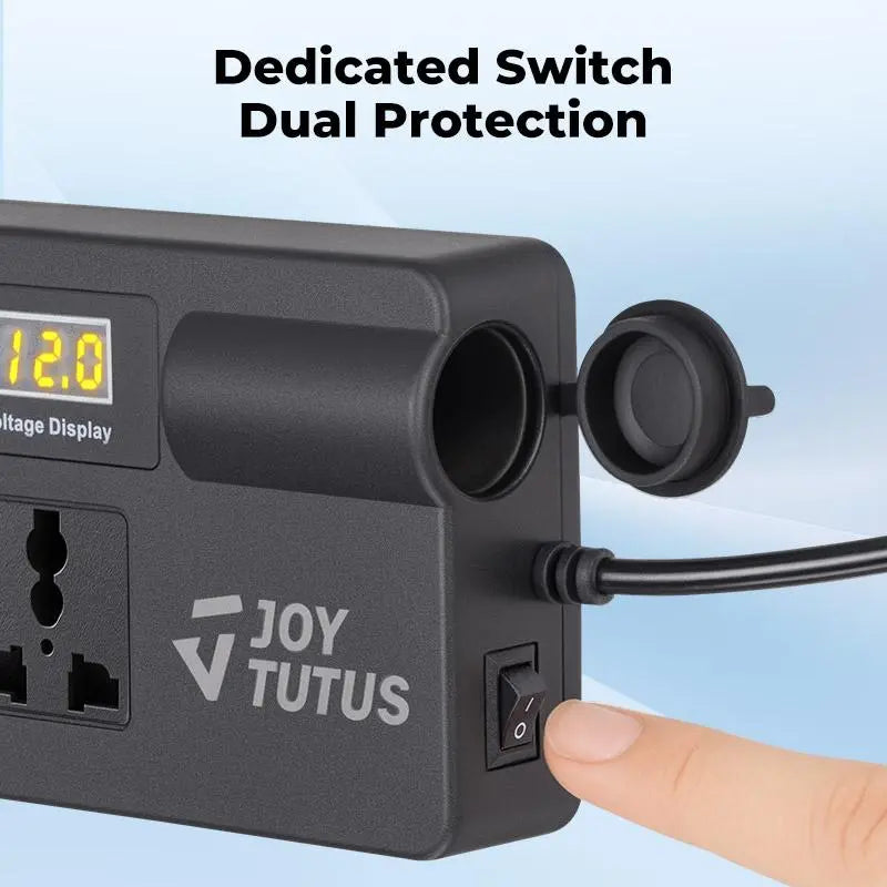 3-Day Delivery JOYTUTUS 2026 Car Truck Inverter 12V-24V to 220V with Smart Chip QC3.0 Fast Charging for Laptops, Tablets, and Phones - Includes USB Ports and Wireless CarPlay Adapter