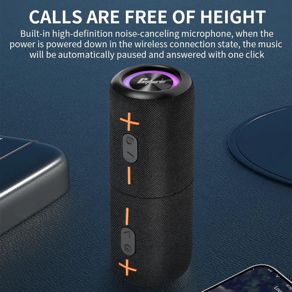 Upgraded 2-in-1 Portable Bluetooth Speaker with 20-Watt Stereo Bass, IPX6 Waterproof Rating, and Home Theater Surround Sound - Modern Design for Music Enthusiasts, Featuring Bluetooth 5.3 Connectivity
