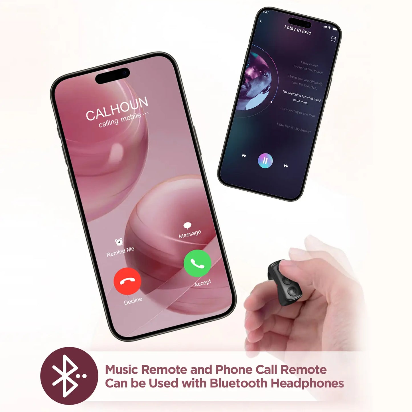 Starzoo Bluetooth Remote Control for TikTok and Video Recording, Page Turner for iPad and iPhone, Compatible with iOS and Android Devices