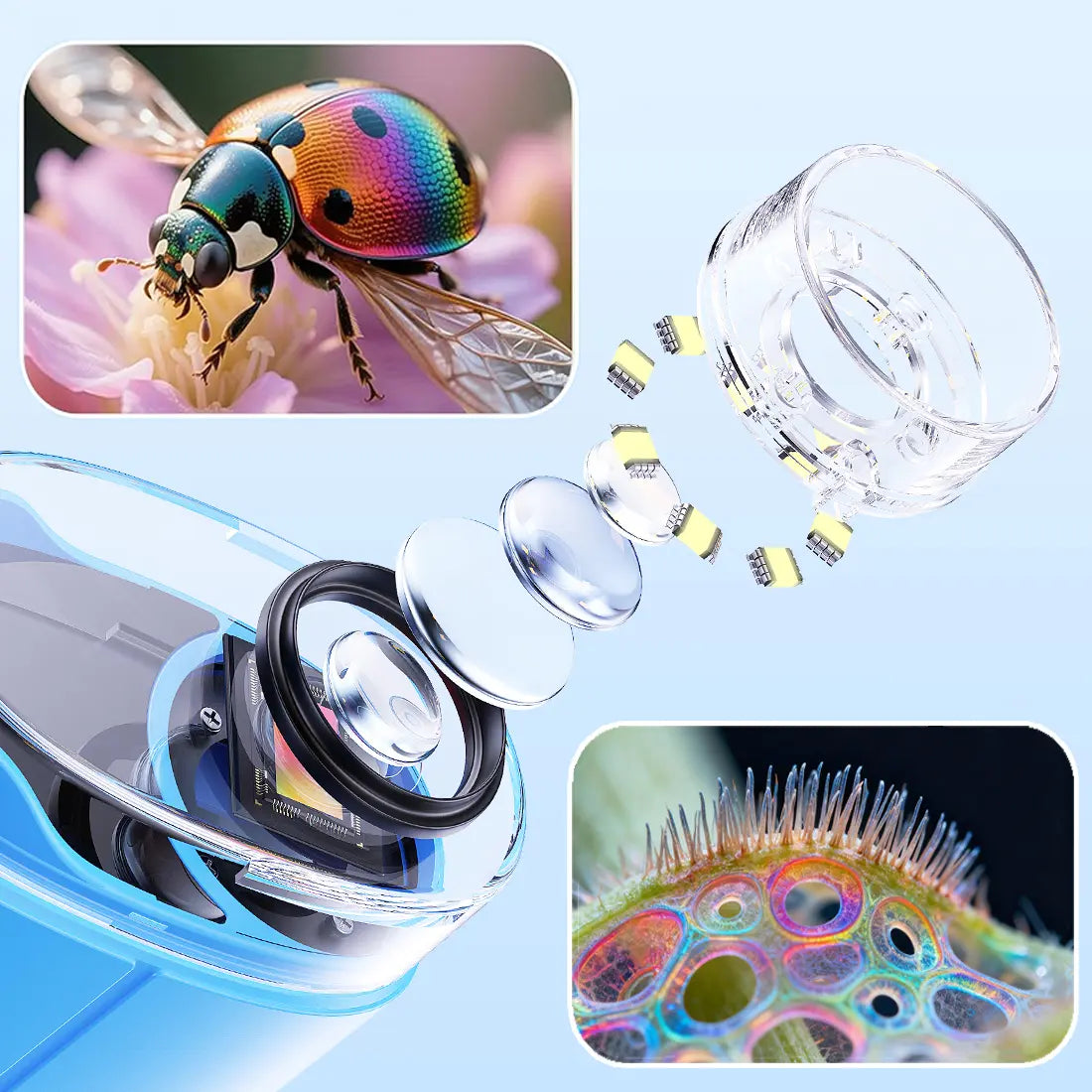 SEEKID 2026 Upgrade Microscope with Integrated Photo & Video Camera, 2.4" 4K Display – 1000X Magnification and 100M Telescope, STEM Educational Toy for Ages 3-12