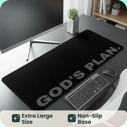 Black God'S Plan Design Extra Large Gaming Mouse Pad,Aesthetic Desktop Drotection Pad,Washable Rubber Pad Non-Slip Lock Edge Multi-Size Mouse Pad Suitable for Home Office,Good Gift for Family and Friends, Extended Mousepad, Desktop Accessory