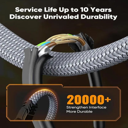 Cat 8 Ethernet Cable - High-Speed Braided 40Gbps 2000 MHz Network Cord for Gaming PCs, PS5, Xbox, Modems, and Routers