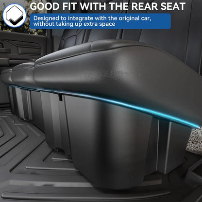 OEDRO Enhanced Under Seat Storage Box Compatible with 2019-2026 Chevy Silverado/GMC Sierra 1500 and 2020-2026 Silverado/Sierra 2500HD 3500HD Double Cab & Crew Cab, 2-In-1 Black Tool Box