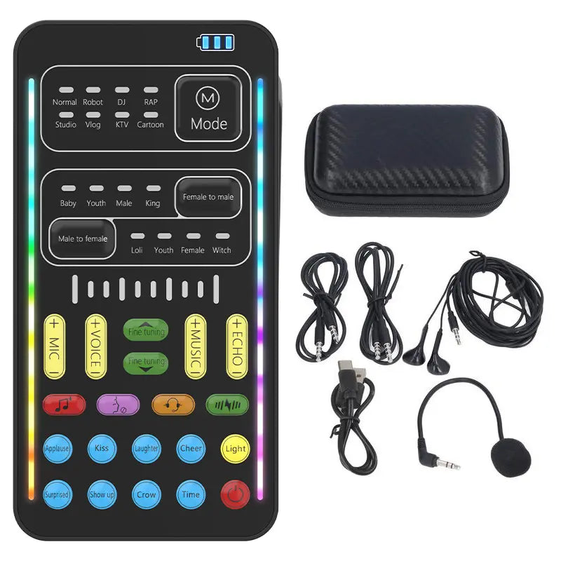 I9 Sound Converter with 16 Voice Modulations, 8 Fixed Sound Effects, and 10 Electronic Music Modes - Compatible with Apple, Android, PS4/PS5, Xbox, PC, and Laptop