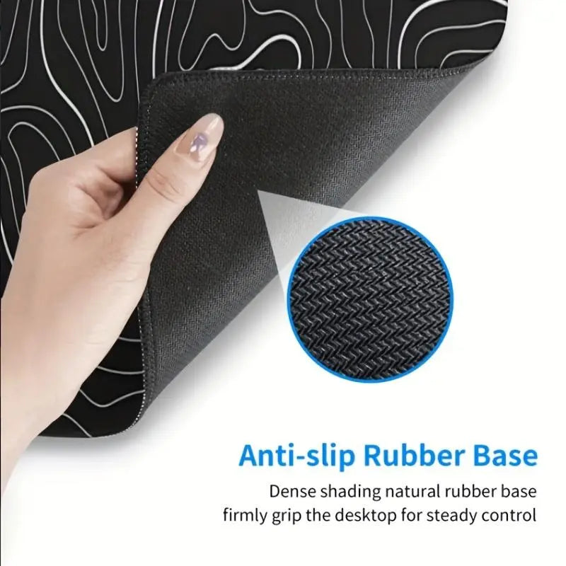 Line Pattern Cozy Gaming Mouse Pad, Large Size Mouse & Keyboard Mat with Stitched Edge, Non-Slip Desk Mat for Home Office, Non Slip Mousepad, Office Accessories