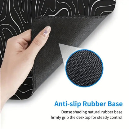 Line Pattern Cozy Gaming Mouse Pad, Large Size Mouse & Keyboard Mat with Stitched Edge, Non-Slip Desk Mat for Home Office, Non Slip Mousepad, Office Accessories