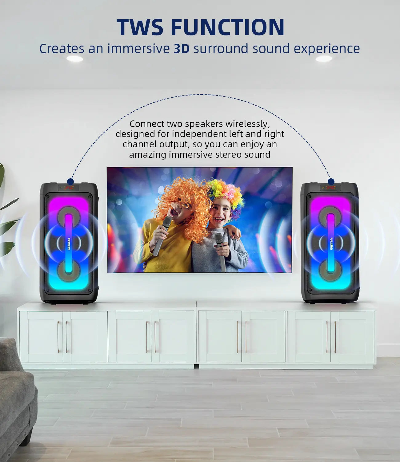 Professional Karaoke Machine with Portable Bluetooth Speaker, Dual Wireless Microphones, and Integrated Disco Lights - Perfect for Parties and Outdoor Events, Ideal Gift for Music Enthusiasts and Families