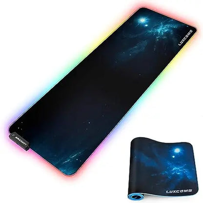 LUXCOMS RGB Soft Gaming Mouse Pad Large, Oversized Glowing Led Extended Mousepad ， Computer Keyboard Pad Mat，31.5X 11.8In