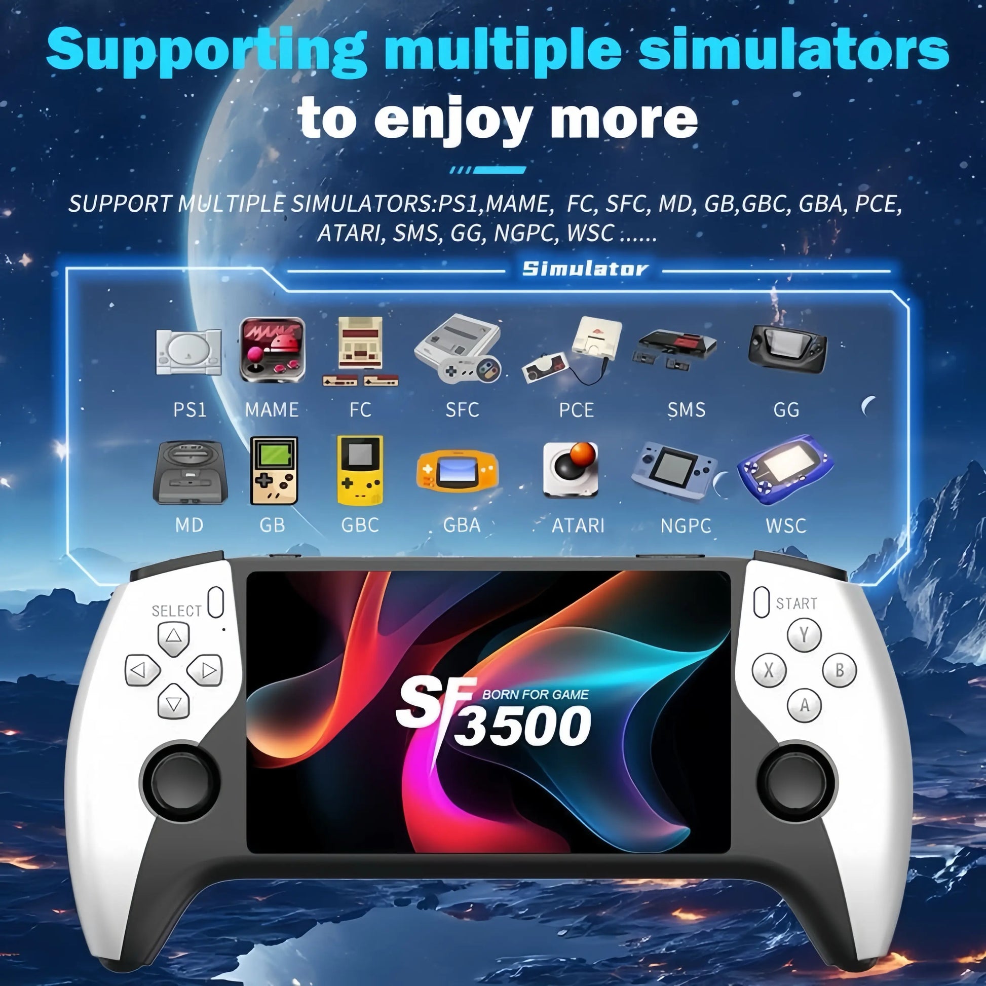 Portable Retro Handheld Game Console - Enhanced Performance with Over 20,000 Built-In Games, 5.5-Inch HD IPS Screen, TV Connectivity, 14+ Emulators, and 5-Hour Battery Life