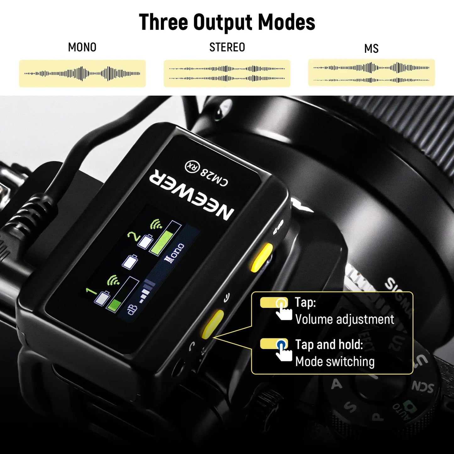 NEEWER CM28 Wireless Lavalier Microphone with Charging Case and OTG Adapter, Compatible with iPhone, Android, PC, and Camera - Ideal for Vlogging and Interviews