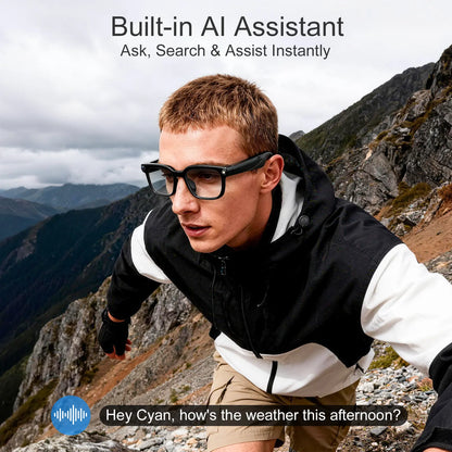 Smart AI Camera Glasses with 8MP Photochromic Lenses, Touch Button Adjustment for Hands-Free Photography, Real-Time Translation in 160+ Languages, Bluetooth Connectivity, and UV Protection for Outdoor Adventures