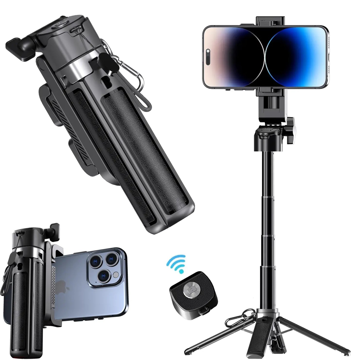 2026 5-in-1 Mini Wireless Selfie Stick - 360° Rotatable, Compact Design, Bluetooth-Controlled, 21.2-Inch Telescopic, Versatile Handheld Stabilizer, Phone Stand, and Tripod for Mobile Vlogging by Summerwins