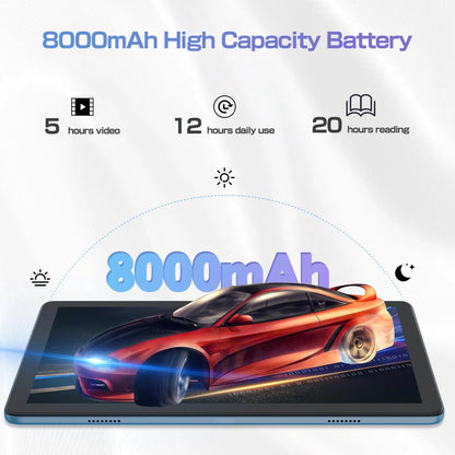 10.1-Inch Android 14 Tablet with HD Display, 128GB Storage, Dual Channel Speakers, Dual Cameras, and Dual Band WiFi for Enhanced Entertainment and Productivity