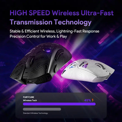 FURYCUBE G11 Tri-Mode Gaming Mouse with PAW 3311 Sensor, 2.4G, Bluetooth, Wired Connectivity, Rechargeable, RGB Lighting - Ideal for Gaming and Office Use, Perfect Birthday Gift for Him