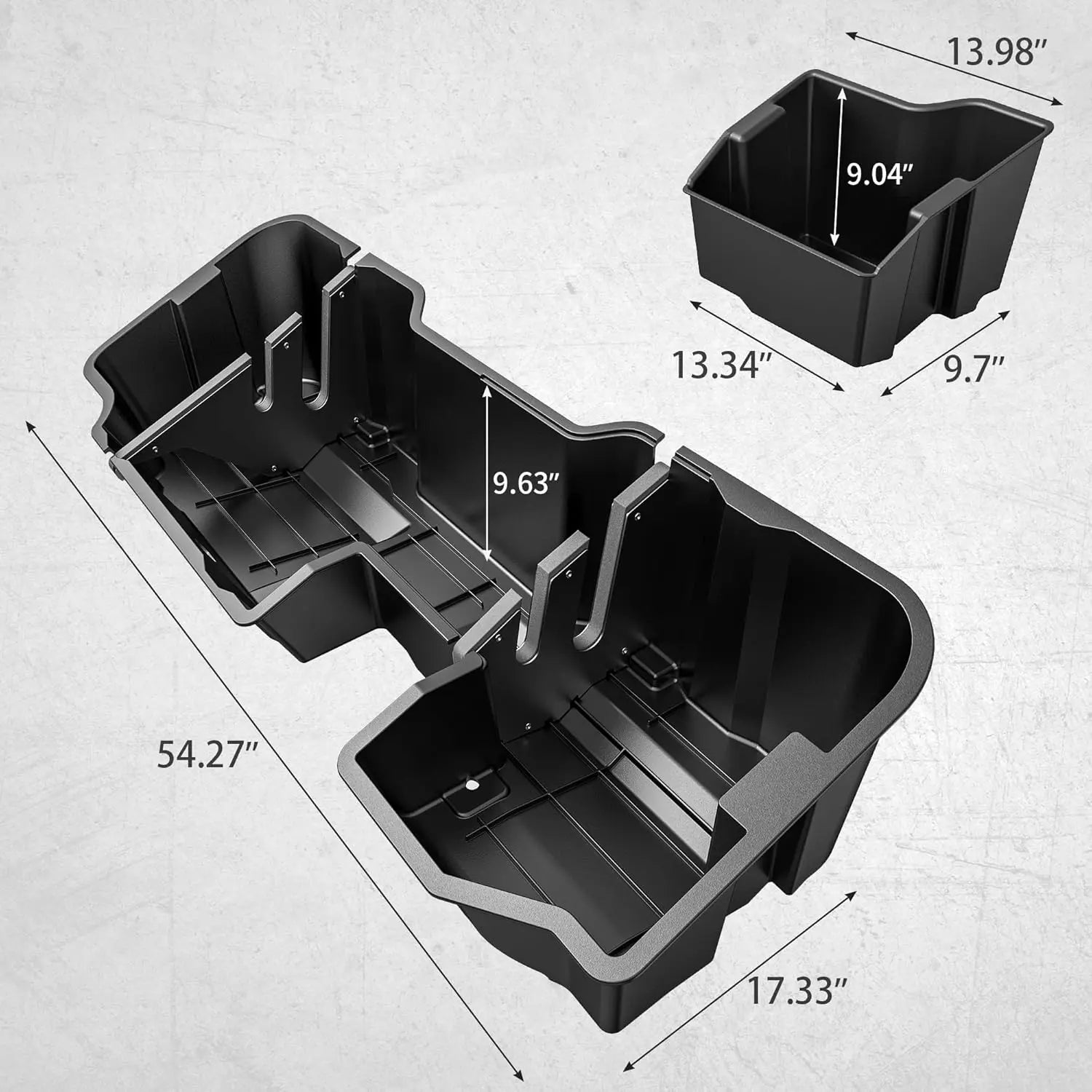 OEDRO Enhanced Under Seat Storage Box Compatible with 2019-2026 Chevy Silverado/GMC Sierra 1500 and 2020-2026 Silverado/Sierra 2500HD 3500HD Double Cab & Crew Cab, 2-In-1 Black Tool Box