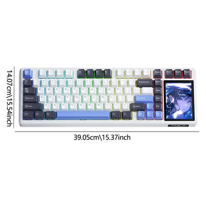 Aula L99 Tri-Mode Mechanical Wireless Gaming Keyboard - 84 Keys with Display, RGB Lighting, Hot Swappable Switches, High Battery Capacity, Compatible with Windows, Mac, and iOS