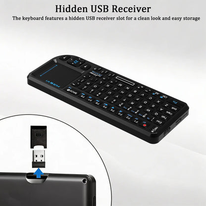 Compact Mini Bluetooth-Compatible Wireless Keyboard with Integrated Touchpad and RGB Backlight for Smart Tvs, Mac, Windows, Tablets and Projectors