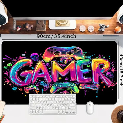 Large UV Reactive Gaming Mouse Pad - Thickened Non-Slip Rubber for E-Sports and Gaming Room Accessories