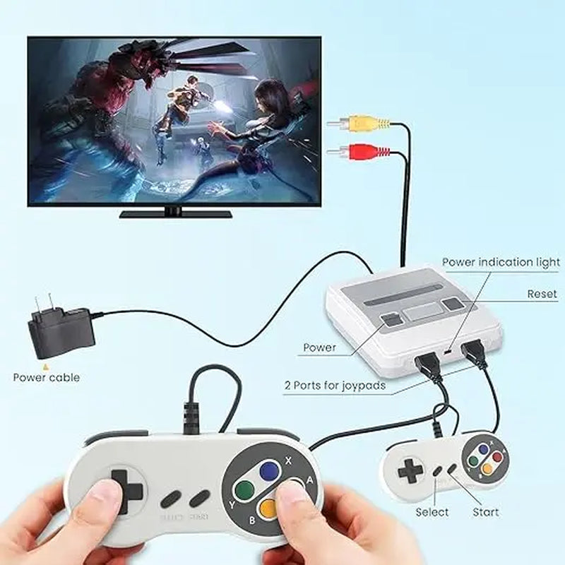 Retro Classic 620 Game Console with Dual Controllers and AV Connector - Ideal Gift for Easter and Birthdays
