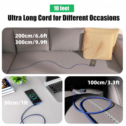 90-Degree USB C Cable, Right Angle USB A to USB C Nylon Braided Fast Charging Cable for Smartphones, iPhone 16 Pro Max, Samsung Galaxy S24 Ultra, and iPad Air 6