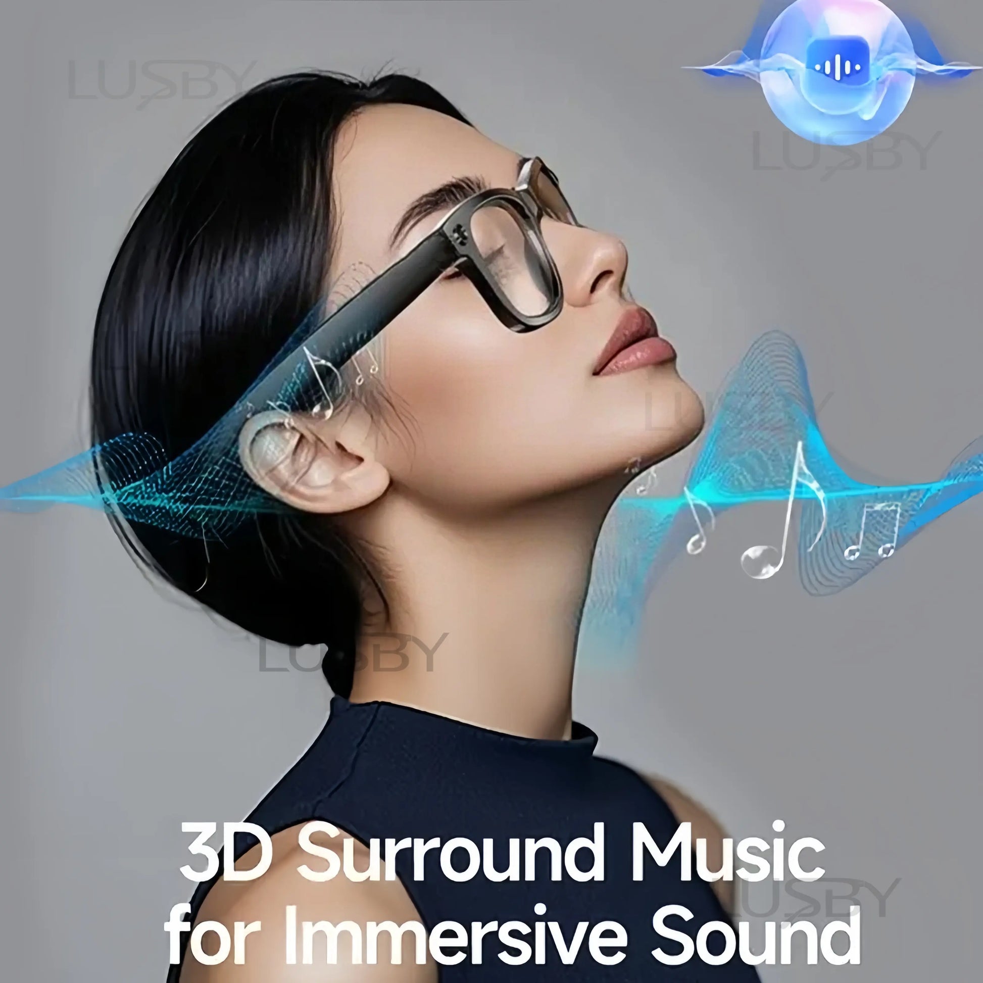 LUSBY Smart AI Camera Glasses with 8MP Photochromic Lenses, Touch Button Adjustment, Hands-Free Photography, Real-Time Translation in 160+ Languages, Bluetooth Connectivity, Wearable Video Recording, and UV Protection - Ideal for Travel and Outdoor Adventures, Perfect Easter Gift