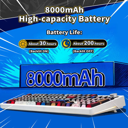 [Urtechdaddy-Edtion]Aula F106 PRO Wireless Mechanical Keyboard,Full Size Gaming Keyboard with Hot Swappable Knob & Screen,Tri-Mode RGB Backlit with 8000Mah for Pc/Laptop/Windows