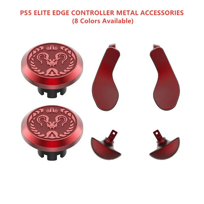 PS5 Edge Elite Wireless Game Controller with Metal Pattern Joystick and Premium Thumbstick Grips, Including Hardware Sliders and Accessories