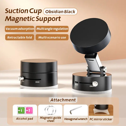 Upgraded 360° Adjustable Vacuum Magnetic Suction Phone Holder for Car, Gym, and Smooth Surfaces - Compatible with iPhone 16/15/14/13/12 Series