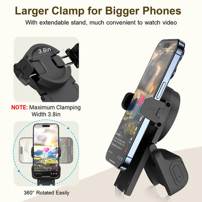 PUTARE Wireless Remote Control for TikTok Scrolling with Smartphone Holder Stand, Page Turner, and Camera Shutter for iOS and Android - Ideal Selfie Accessory and Upgraded Father's Day Gift