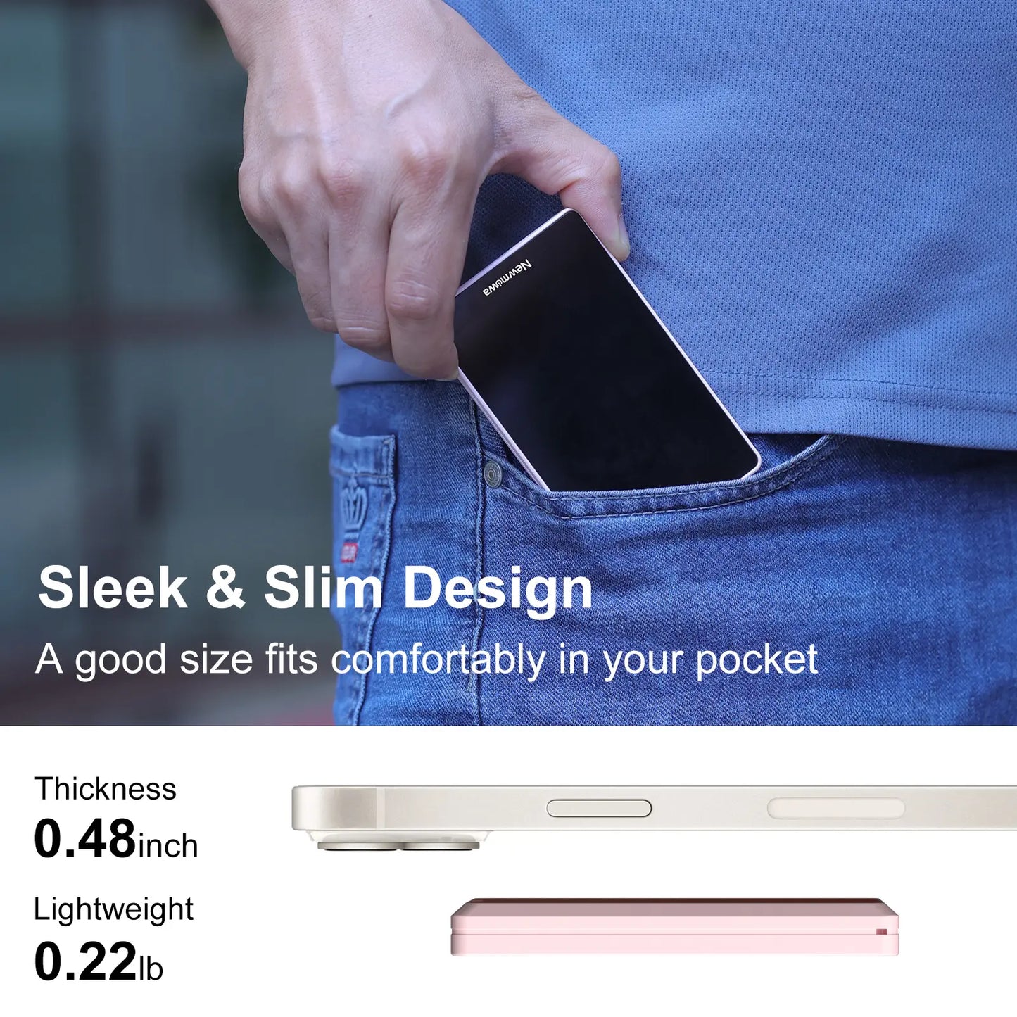 Newmowa Magnetic Phone Vlog Selfie Monitor Screen, Only for Iphone, 1080P Wireless Recording, Using Phone Back Camera for Selfie Vlog Live Stream Tiktok, (Support 4K 30Fps Wired Recording) #Summervibes,Summerwins