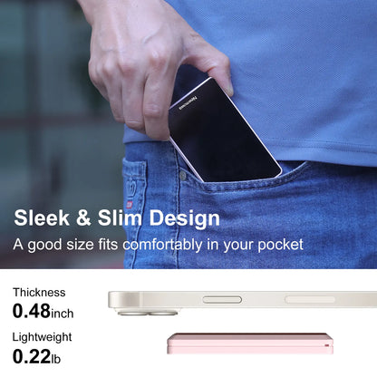 Newmowa Magnetic Phone Vlog Selfie Monitor Screen, Only for Iphone, 1080P Wireless Recording, Using Phone Back Camera for Selfie Vlog Live Stream Tiktok, (Support 4K 30Fps Wired Recording) #Summervibes,Summerwins