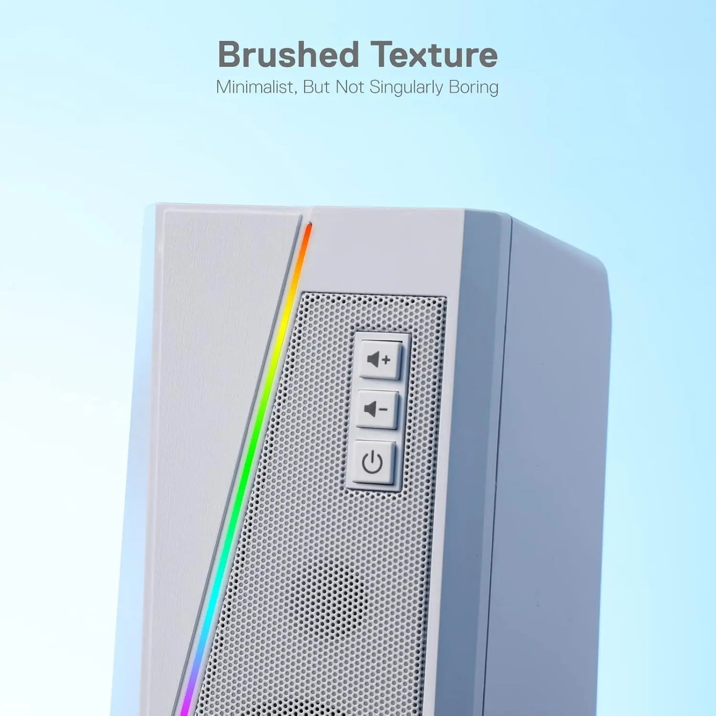 Redragon GS520 2.0 Channel Desktop Speakers - Multifunctional PC Gaming Audio System with RGB LED Lighting, Enhanced Sound Quality, and Convenient Volume Control, USB Powered with 3.5mm Connectivity