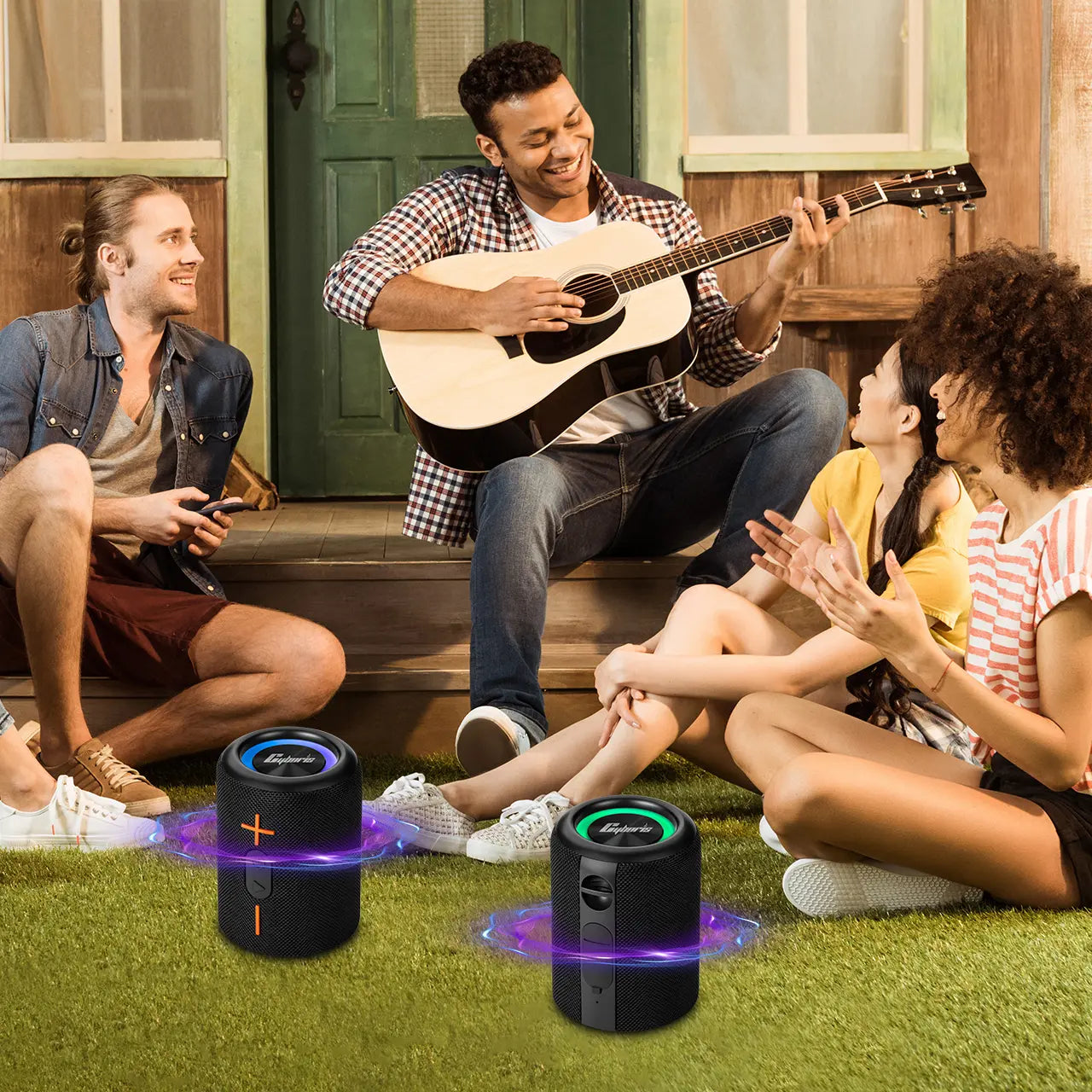 Upgraded 2-in-1 Portable Bluetooth Speaker with 20-Watt Stereo Bass, IPX6 Waterproof Rating, and Home Theater Surround Sound - Modern Design for Music Enthusiasts, Featuring Bluetooth 5.3 Connectivity