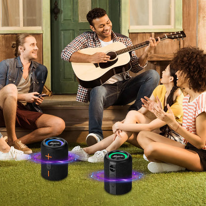 Upgraded 2-in-1 Portable Bluetooth Speaker with 20-Watt Stereo Bass, IPX6 Waterproof Rating, and Home Theater Surround Sound - Modern Design for Music Enthusiasts, Featuring Bluetooth 5.3 Connectivity
