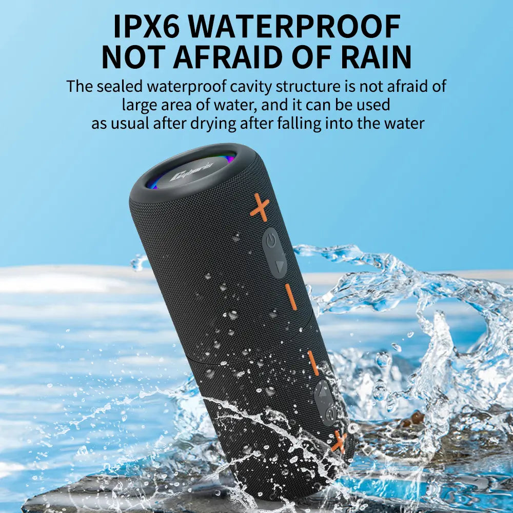 Upgraded 2-in-1 Portable Bluetooth Speaker with 20-Watt Stereo Bass, IPX6 Waterproof Rating, and Home Theater Surround Sound - Modern Design for Music Enthusiasts, Featuring Bluetooth 5.3 Connectivity