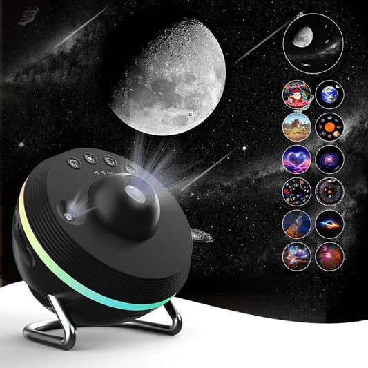 Galaxy Projector Night Light, USB Powered Starry Sky Moon Projector Night Light, Ambient Light for Bedroom & Home Decor, Aurora Projector Lamp, Starlight Projector