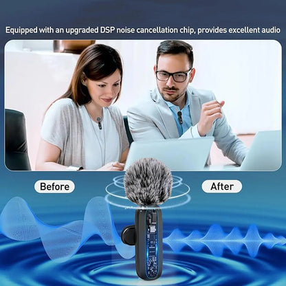 HITOZON Professional Wireless Lavalier Microphone - Rechargeable Omnidirectional Lapel Mic with Lightning Connector, Built-In Li-Ion Battery, Multi-Device Compatibility, Manufacturer Warranty for iPhone, Android, and Cameras, Plug-and-Play Design for Video Recording
