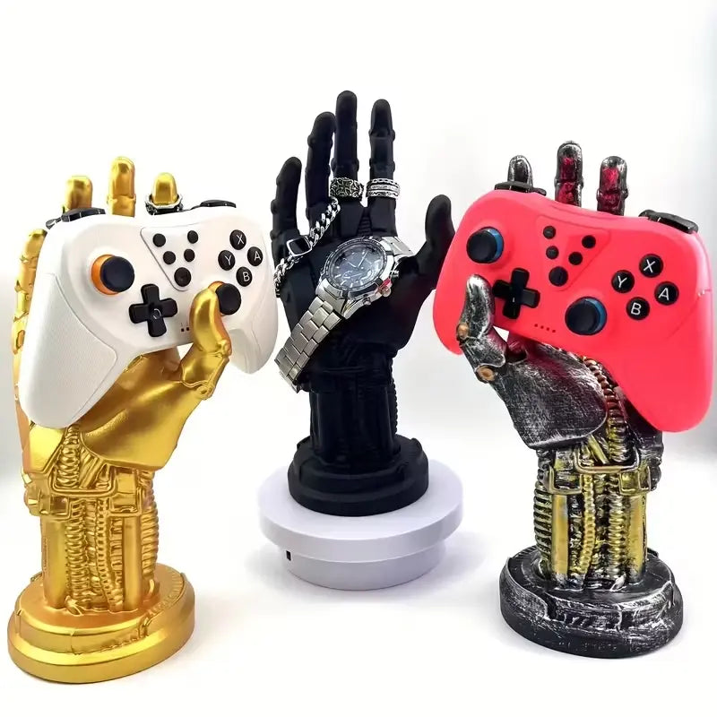 Sci-Fi Cyberpunk Mechanical Arm Statue - Ultra-Futuristic Decorative Ornament and Game Controller Holder, Ideal Gift for Gamers and Men for Valentine's Day, Father's Day, Christmas, and Anniversaries